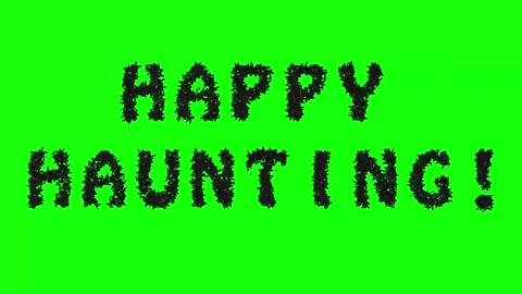 Happy haunting bat typeface green screen Stock Footage 314699203