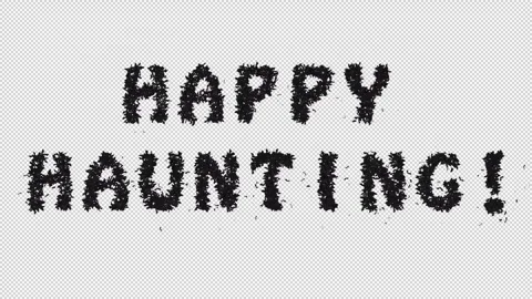Happy haunting bat typeface transparent alpha channel background Stock Footage 314708672