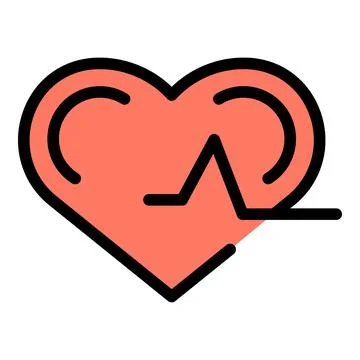 Happy heart rate icon vector flat Stock Illustration