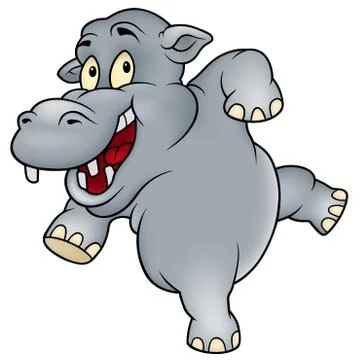 Happy Hippo Stock Illustration