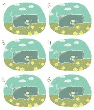Happy Hippo Visual Game Иллюстрация