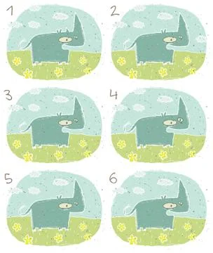 Happy Hippo Visual Game Stock Illustration