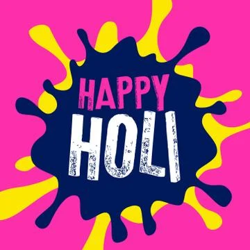 Happy holi color splash vector background Stock Illustration