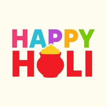 Happy Holi colorful typography vector illustration. Holi background, banner Stock Illustration