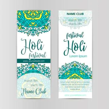 Happy Holi invitation vector template background design element Stock Illustration