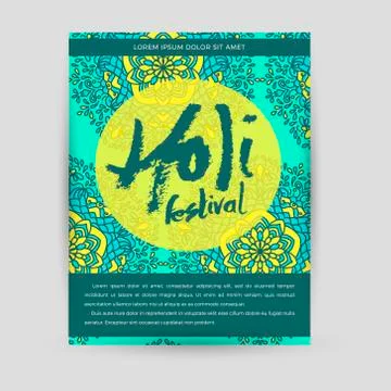 Happy Holi invitation vector template background design element Stock Illustration
