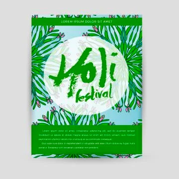 Happy Holi invitation vector template background design element Stock Illustration