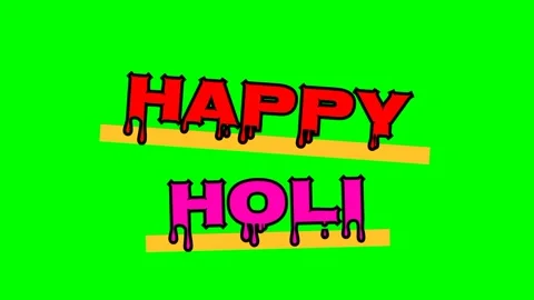 Happy Holi text green screen video Stock Footage 322913689