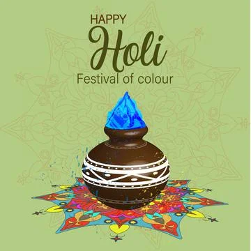 Happy Holi vector elements for card design. illustration of abstract colorful 스톡 일러스트