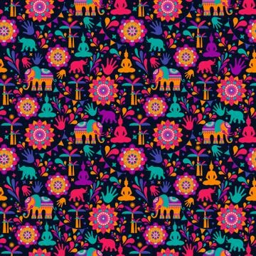 Happy holi vector elements seamless pattern design , Happy holi design with Illustrazione stock