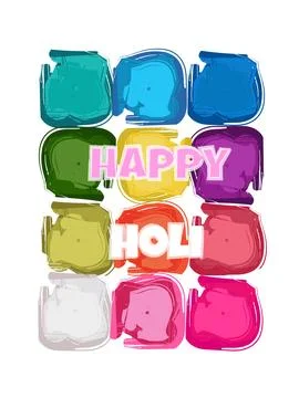 Happy Holi ,Vector poster, Stock Illustration