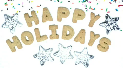 Happy Holiday Cookie Snow Stock Footage