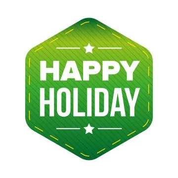 Happy Holiday patch vector green Stock Illustration