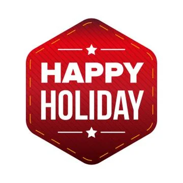 Happy Holiday patch vector red Illustrazione stock