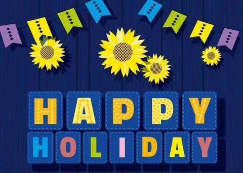 Happy holiday poster Stock Illustration