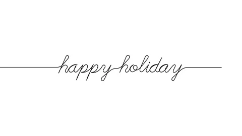Happy holiday text animated continuous single one line art word animation Stock Footage 313420667