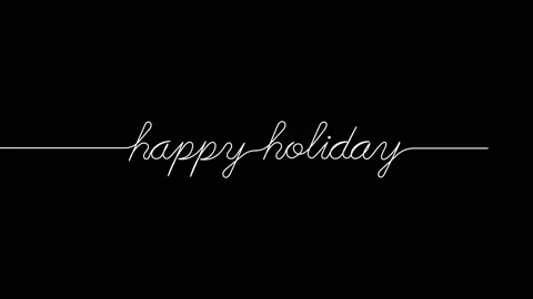Happy holiday text animated continuous single one line art word animation Stock-Footage 313420668