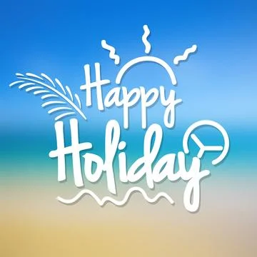 Happy Holiday Text, Vector Illustration Stock-Illustration