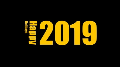 Happy holidays 2019 Text. Typography. Alpha channel Stock Footage 109598940