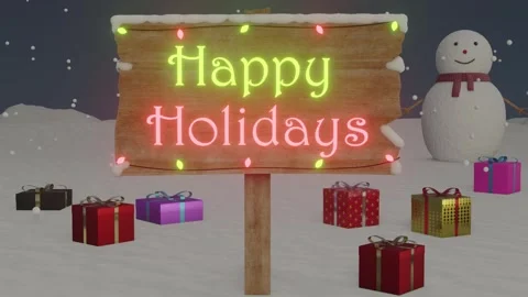Happy holidays 3d concept animation Video stock 303593178