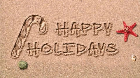 Happy Holidays at the Beach 4K Stock Footage 82612938