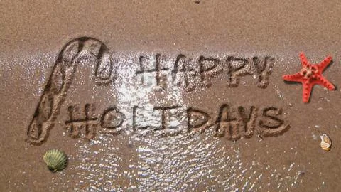 Happy Holidays at the Beach Stock Illustration