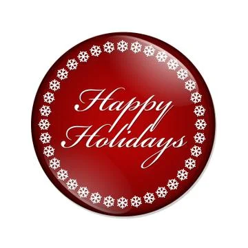 Happy holidays button Stock Illustration