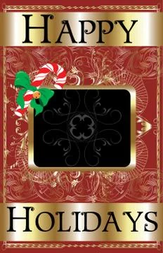 Happy Holidays Candy Cane Stock Illustration