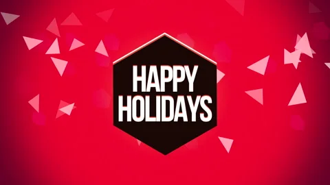 Happy Holidays in frame with fall abstract snowflakes on red gradient Vídeo Stock 249365895