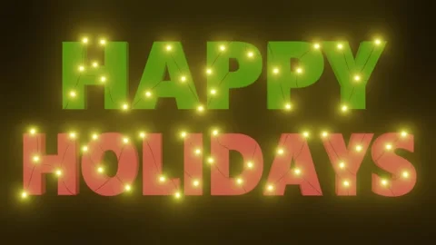 Happy Holidays glowing text 3d animation Video stock 303759677