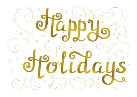 Happy holidays gold Stock Illustration