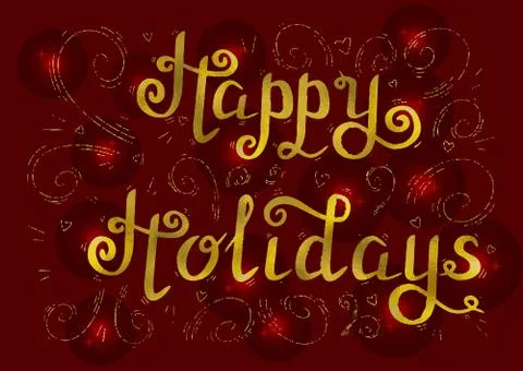 Happy holidays gold Stock Illustration