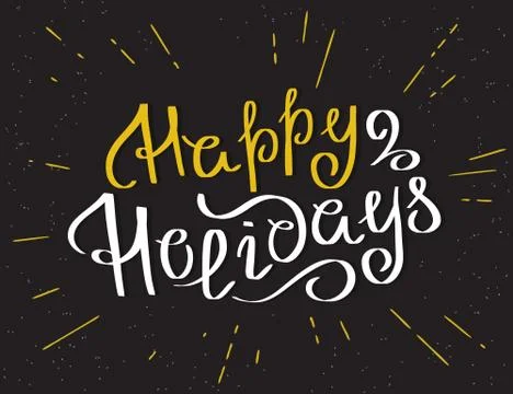 Happy holidays greeting script Stock Illustration