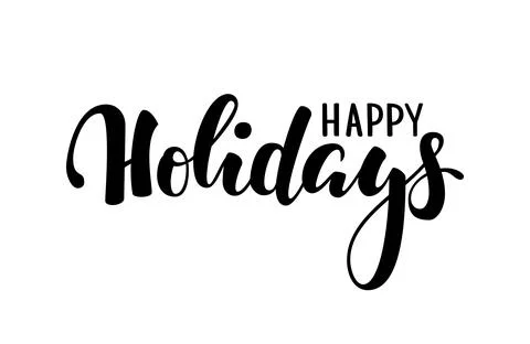 Happy holidays. Hand drawn creative calligraphy, brush pen lettering. desig.. 스톡 일러스트