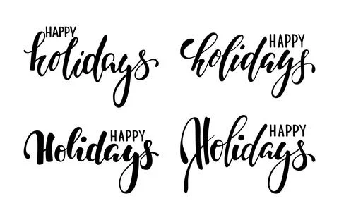 Happy holidays. Hand drawn creative calligraphy, brush pen lettering. desig.. 스톡 일러스트
