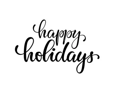 Happy holidays. Hand drawn creative calligraphy, brush pen lettering. desig.. Stock Illustration