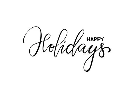 Happy holidays. Hand drawn creative calligraphy, brush pen lettering. desig.. Stock Illustration
