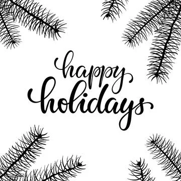 Happy holidays. Hand drawn creative calligraphy, brush pen lettering. desig.. Stock Illustration