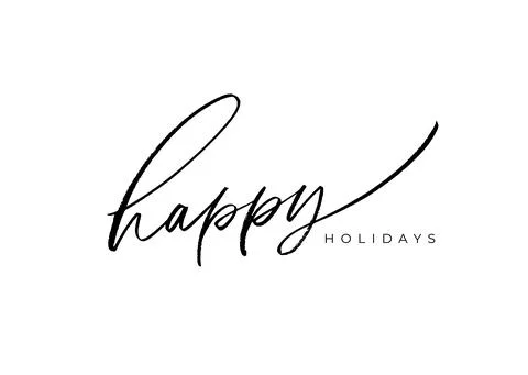 Happy holidays hand drawn vector brush lettering. Stock Illustration