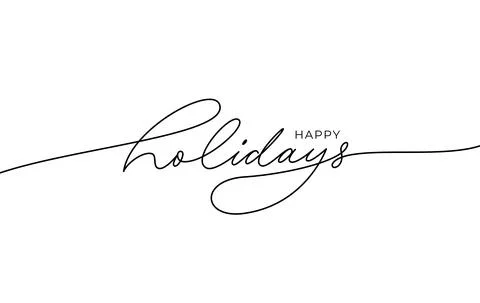 Happy holidays hand drawn vector line calligraphy. Stock Illustration