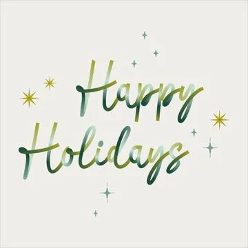 Happy Holidays lettering with gradient effect Stock Illustration
