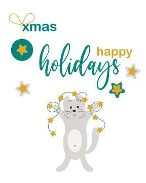 Happy holidays postcard Ilustración de archivo