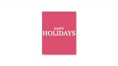 Happy Holidays in red frame on white modern gradient Видео 217706678