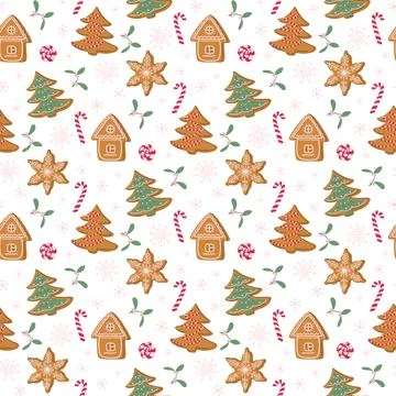 Happy holidays seamless pattern. Christmas background. Stock Illustration