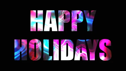 Happy holidays shiny text, 3d render backdrop, computer generating, can be used Stock Footage 90230725