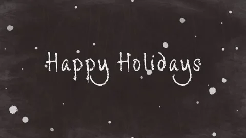 Happy Holidays - Simple Chalk Text Animation on Blackboard(HD) Stock Footage 319428922
