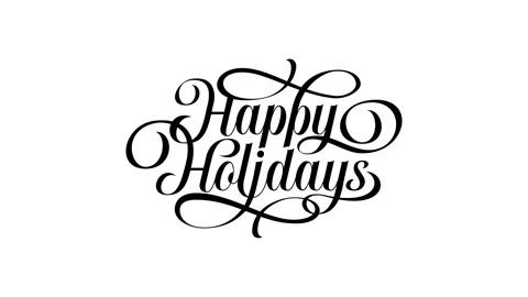 Happy holidays text animation in black and white 動画素材 321101756