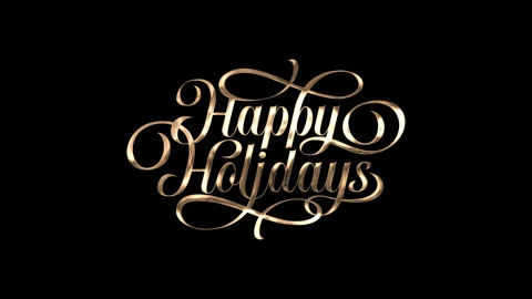 Happy holidays text animation in gold color 動画素材 321101448