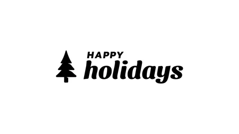 Happy holidays text animation with pine in black and white 動画素材 321105395