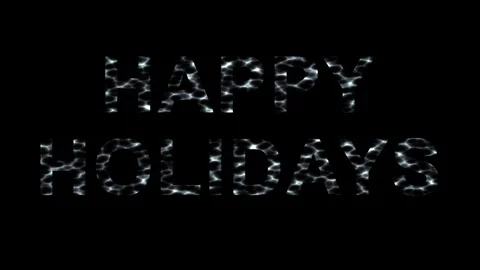 Happy Holidays text with caustic effect on plain black background Stock Footage 325195090